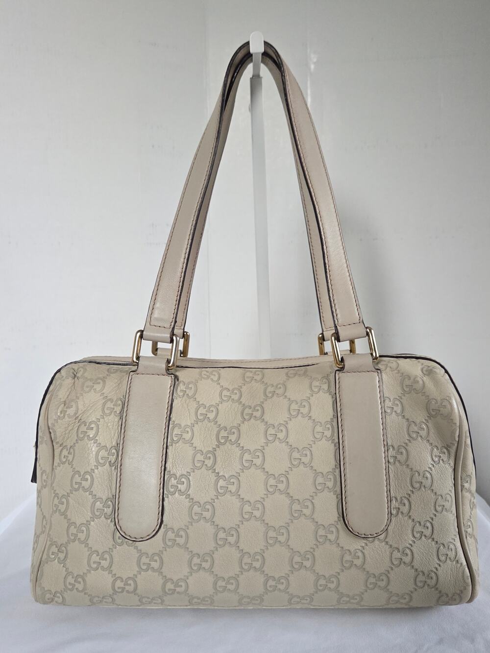 Gucci Signature GG Embossed Boston Shoulder Bag